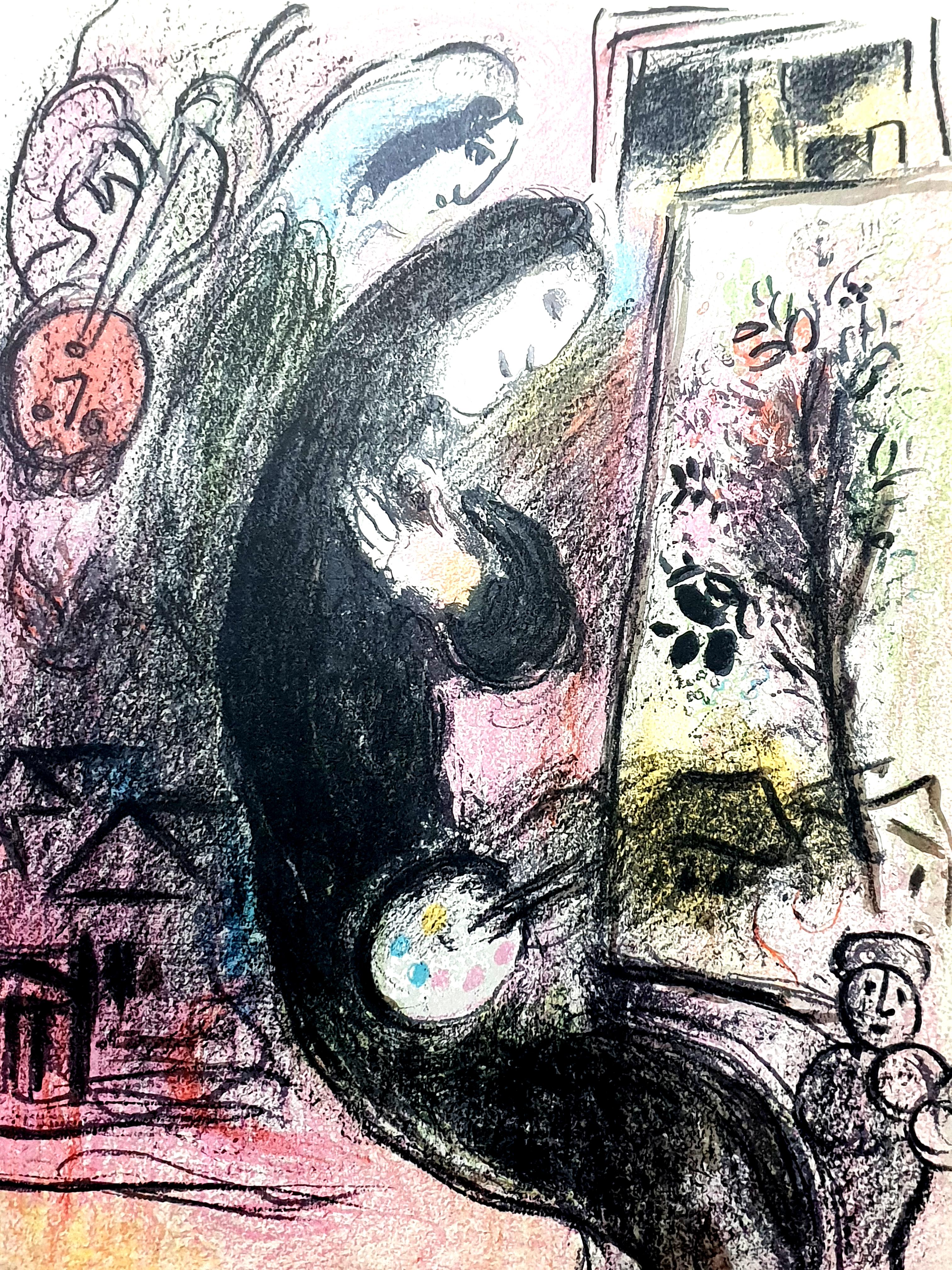 Marc Chagall
Lithographie originale de Chagall Lithographe 1957-1962. VOLUME II.
1963
Dimensions : 32 x 24 cm
Extrait de l'édition non signée de 10000 exemplaires sans marges.
Référence : Mourlot 398
Condition : Excellent

Marc Chagall  (né en