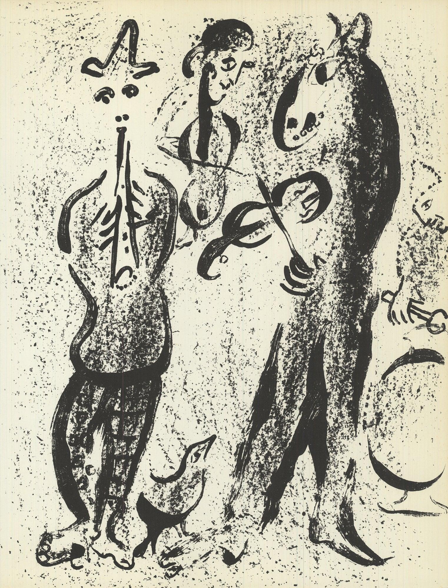 Paper Size: 12 x 9.5 inches ( 30.48 x 24.13 cm )
Image Size: 12 x 9.5 inches ( 30.48 x 24.13 cm )
Framed: No
Condition: A-: Near Mint, very light signs of handling
Additional Details: First release lithograph by Marc Chagall from the book