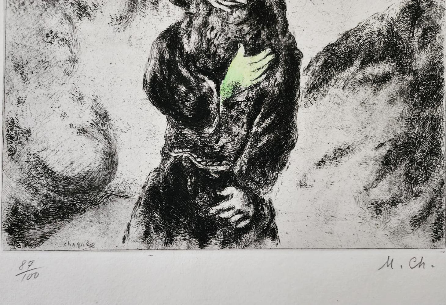 MARC CHAGALL 'JEREMÍAS RECIBIÓ EL DON DE LA PROFECÍA - 1956 - Print Contemporáneo de Marc Chagall