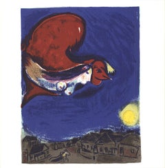 Vintage Marc Chagall 'La femme au coq rouge'- Lithograph