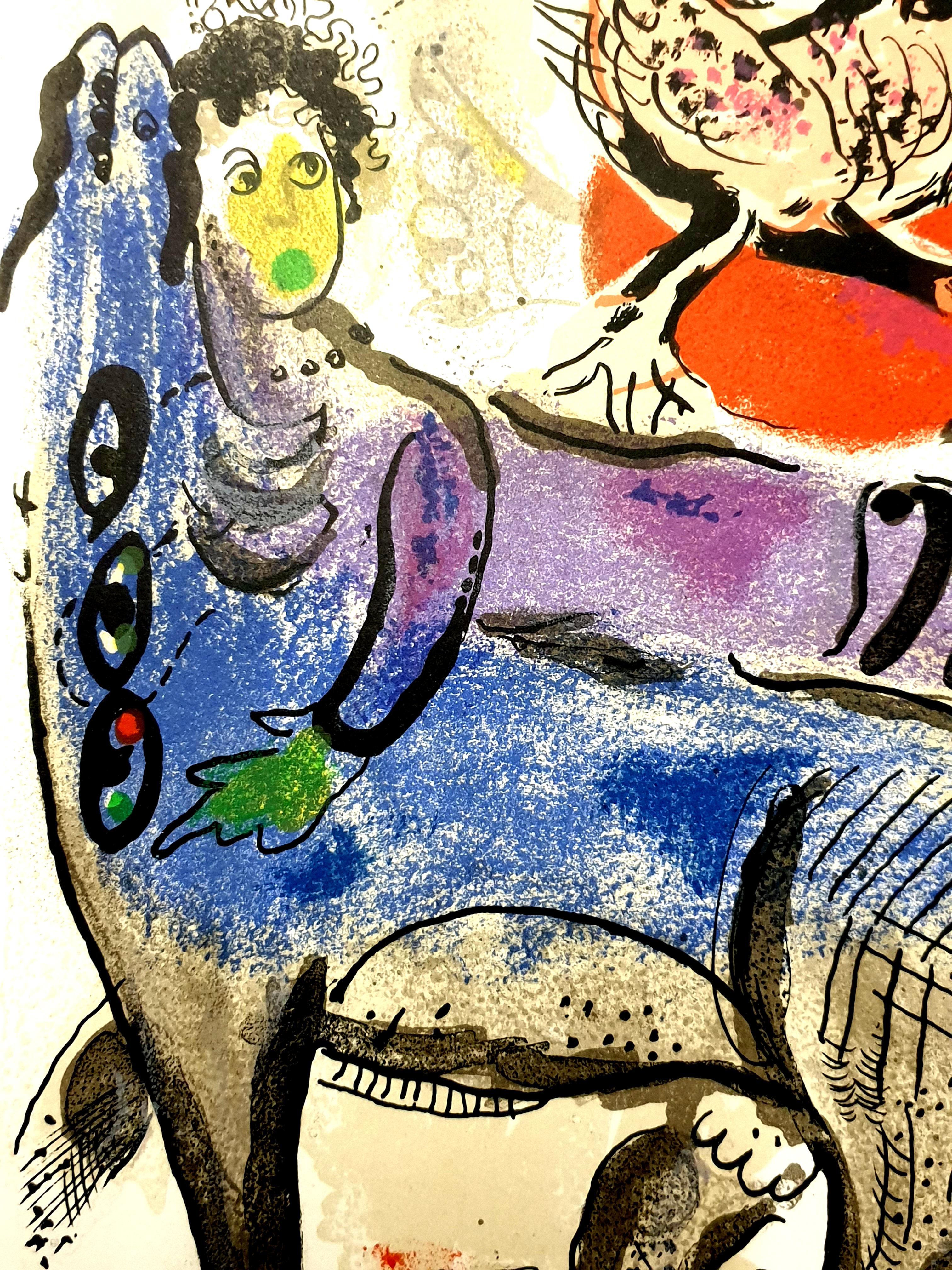 Marc Chagall - Original Lithograph
La Vache Bleue (The Blue Cow)
From the unsigned, unnumbered lithograph printed in the literary review XXe Siecle
1967
See Mourlot 488
Dimensions: 32 x 24 cm 
Publisher: G. di San Lazzaro.

Marc Chagall  (born in
