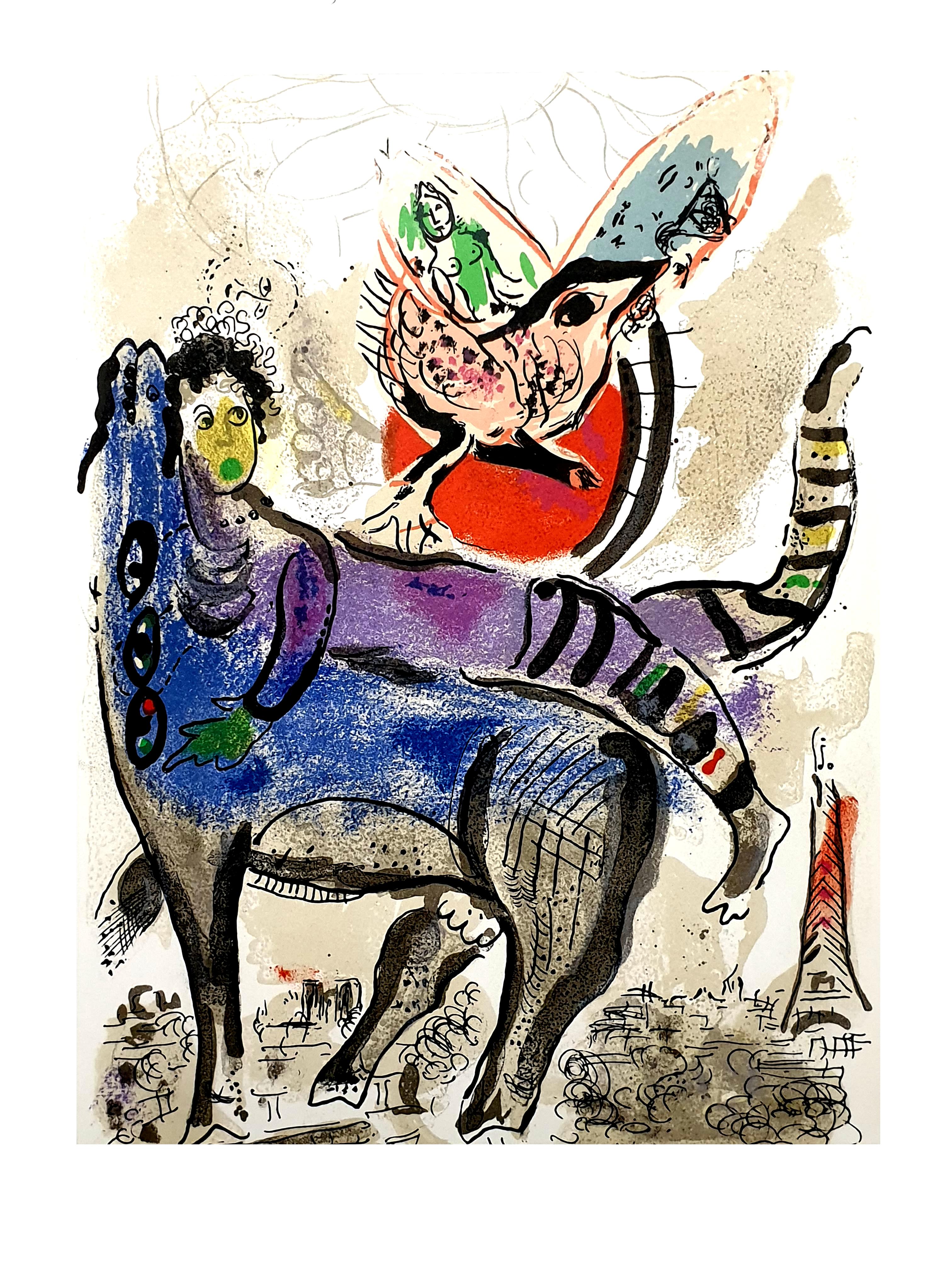 Marc Chagall - La Vache Bleue (Blue Cow) - Original Lithograph