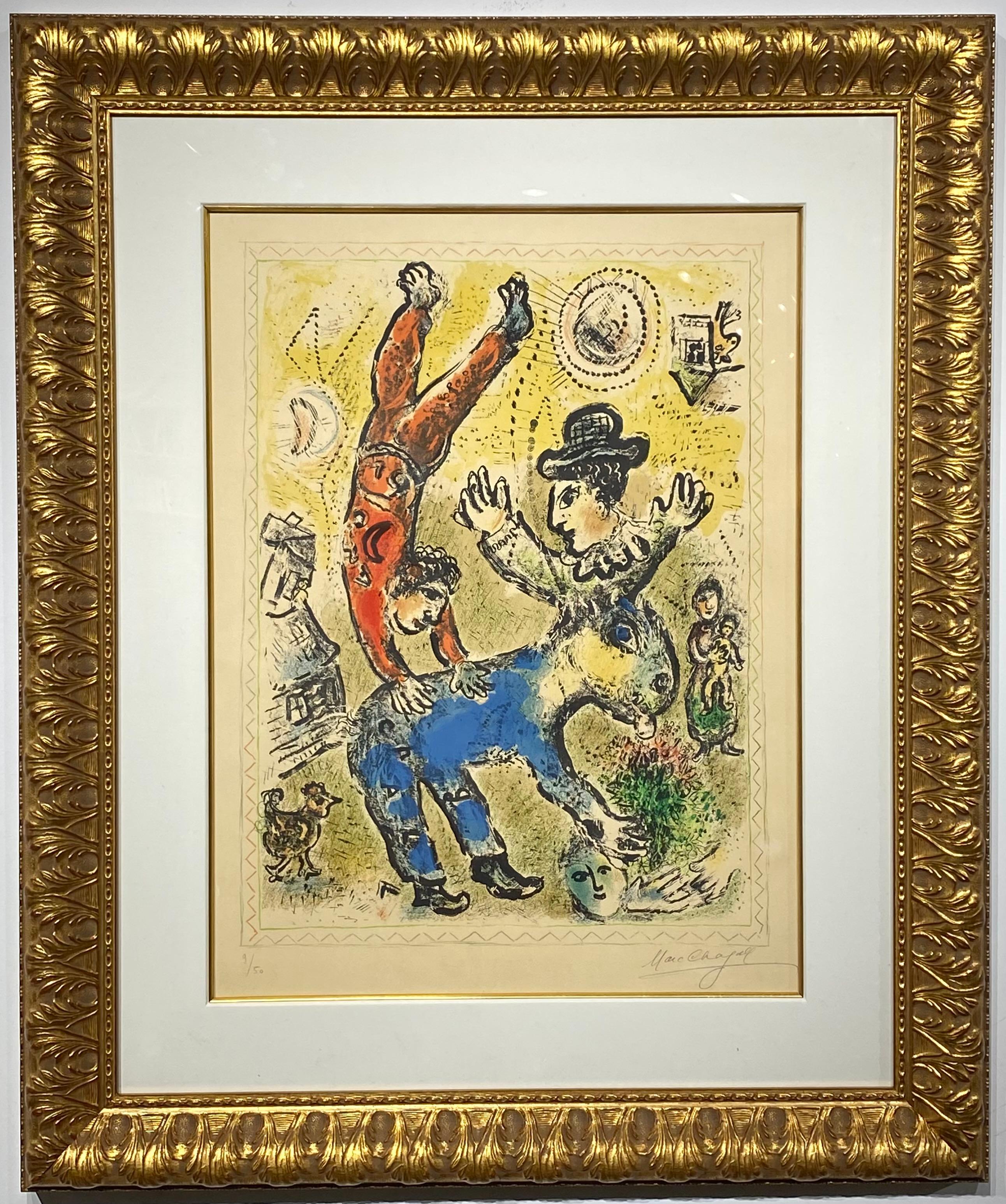 Marc Chagall Figurative Print -  MARC CHAGALL  L'acrobate rouge