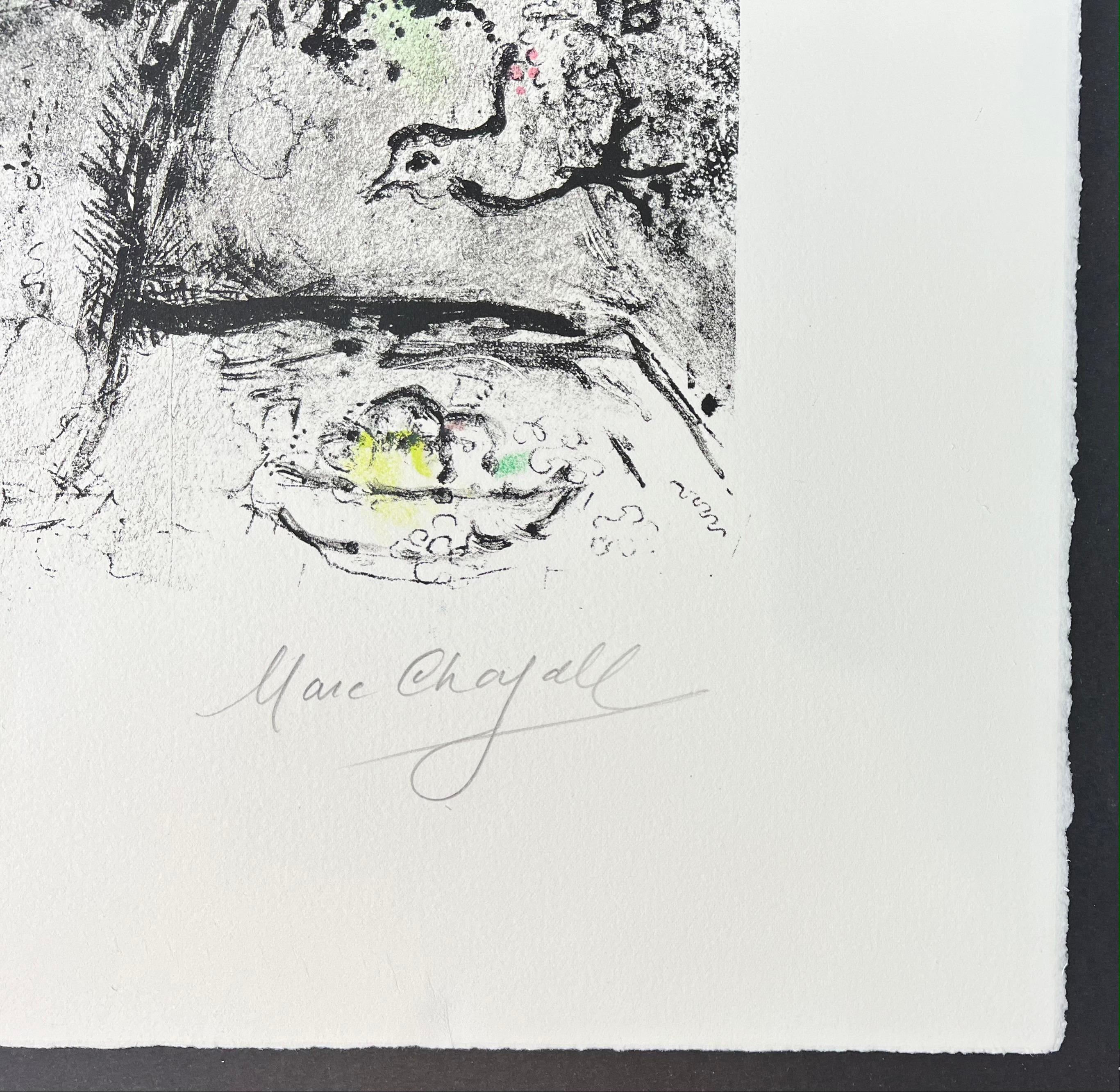  Marc Chagall – LE BOUQUET BLANC – hand-signed Lithograph on Arches - 1969 For Sale 3