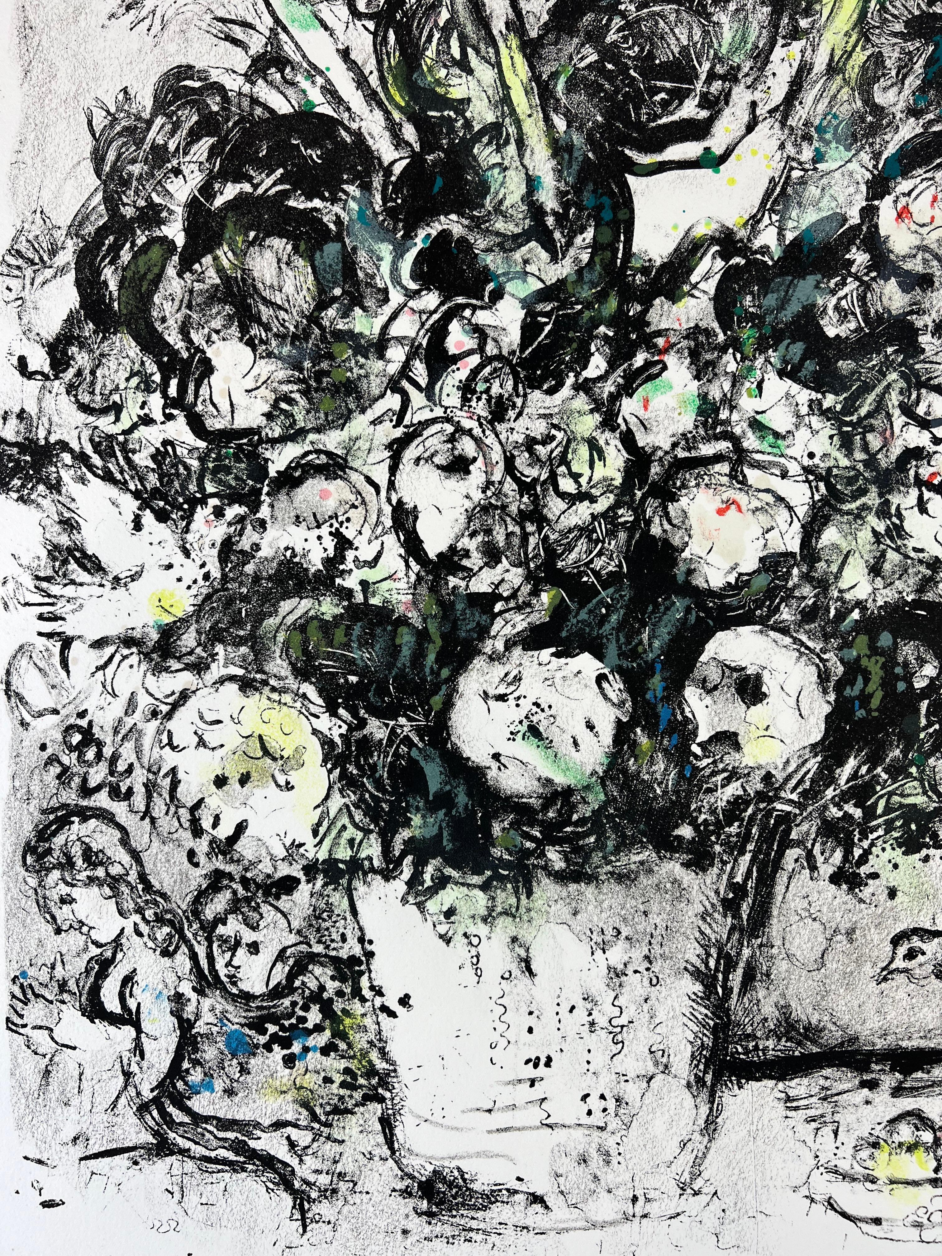 Marc Chagall – LE BOUQUET BLANC – hand-signed Lithograph on Arches - 1969 For Sale 2