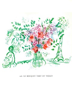 Marc Chagall 'Le Bouquet vert et violet' 1963- Vintage