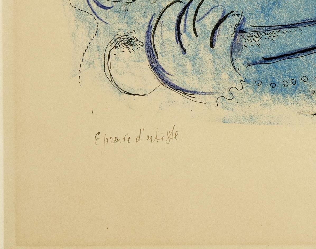 MARC CHAGALL  « Le joueur de flûte » - Impressionnisme Print par Marc Chagall