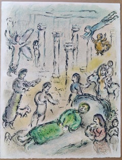 Vintage Marc Chagall -- Le Lit d'Ulysse from L'Odyssée II, 1975