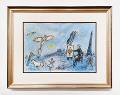 Marc Chagall "Le peintre et son double (Derriere le Miroir 246)" lithograph