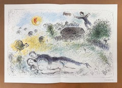 Marc Chagall "Les Amoureux a l'Isba" litografia da Derriere le Miroir