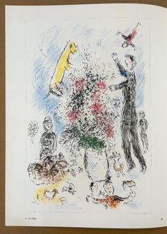 Litografia di Marc Chagall "Les Lilas" da Derriere le Miroir