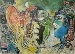 Marc Chagall Lithograph Petit Cheval Noir " Little Black Horse" Signed & Framed