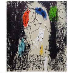 Marc Chagall Lovers in Grey Les Amoureux en gris Lithograph Mourlot 194