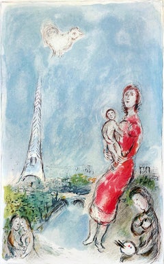 Marc Chagall "Maternite Rouge" litografia da Derriere le Miroir