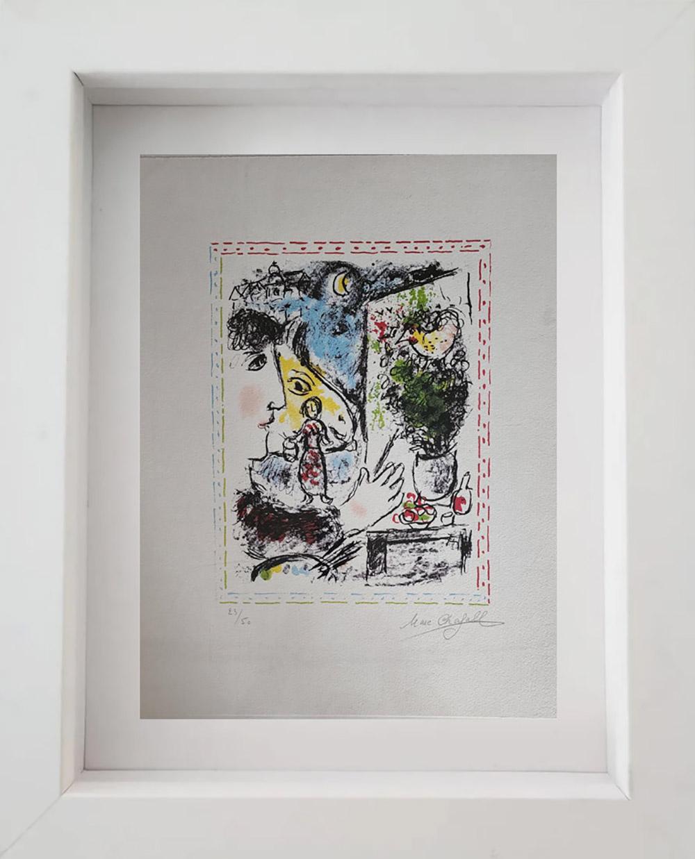 Marc Chagall Figurative Print - MARC CHAGALL "MONDE FAMILIER - 1983" 