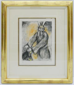 MARC CHAGALL 'MOSES BLESSING JOSHUA' ETCHING WITH WATERCOLOR, 1958