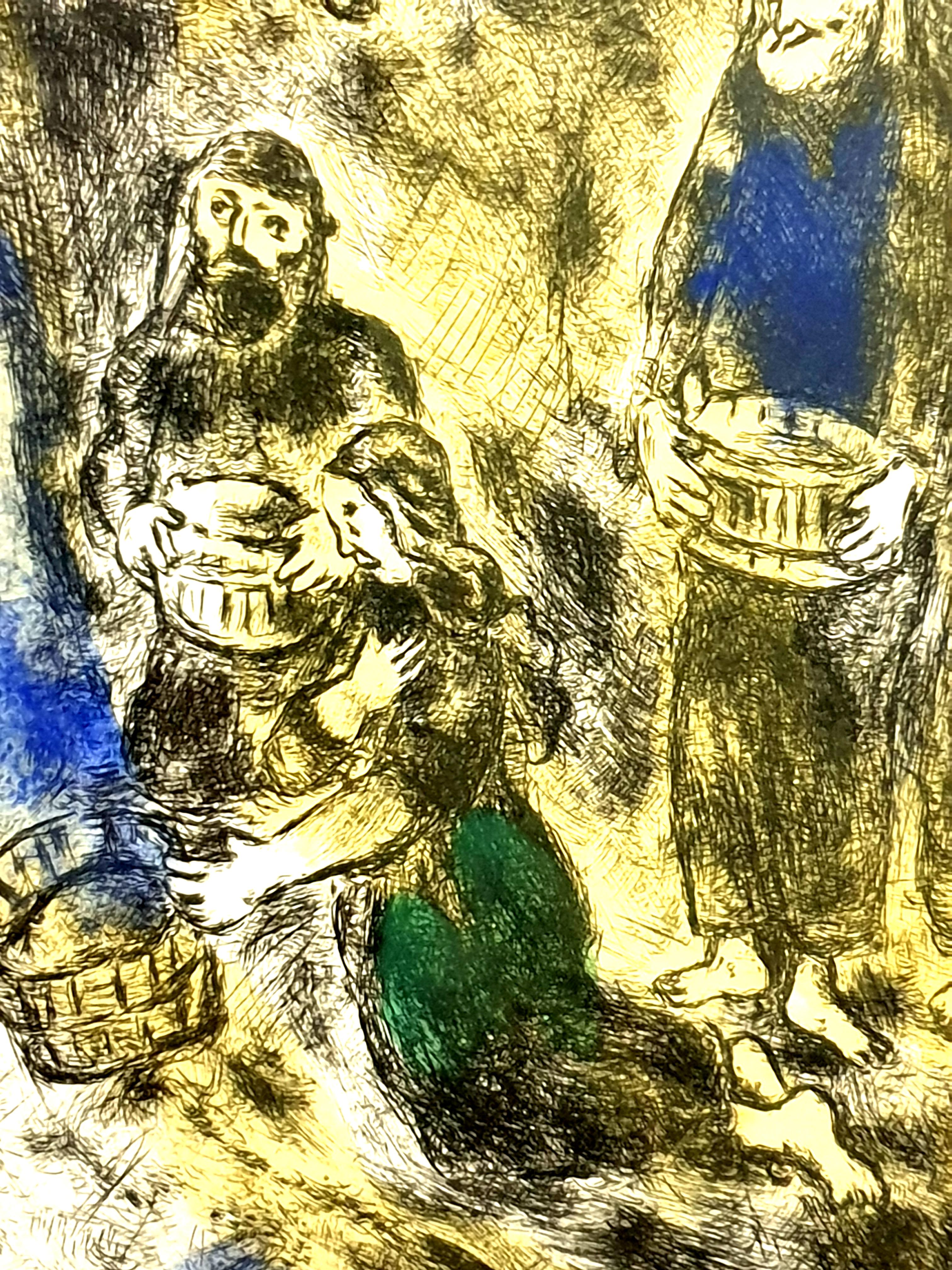 Marc Chagall – Moses auffälliges Wasser vom Berg – Original handsignierte Radierung im Angebot 5
