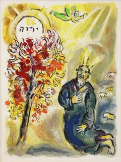 Originallithographie von Marc Chagall „Moses & the Burning Bush“, 1966