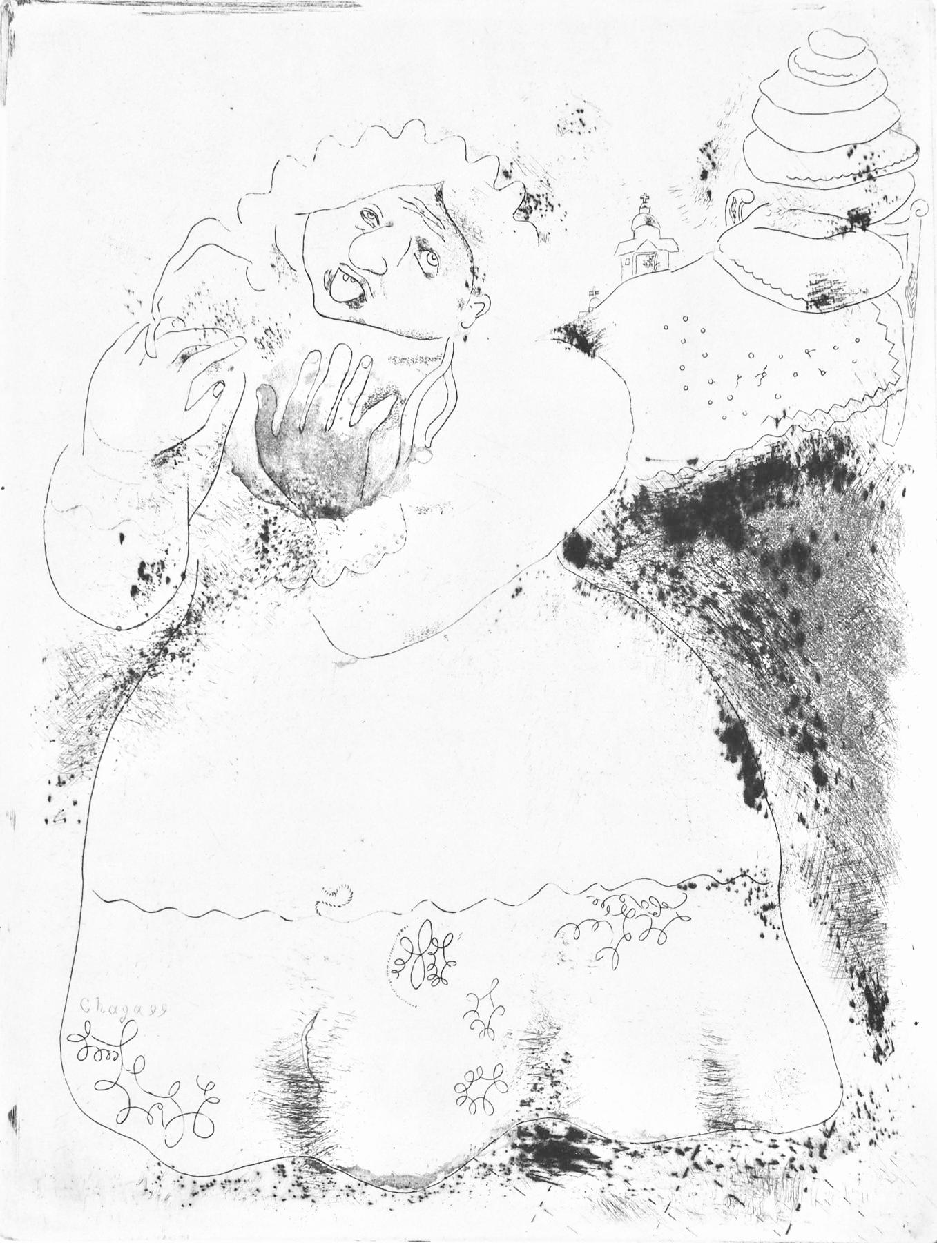 Marc Chagall, Mrs. Korobotchka, from Nicolas Gogol, Dead Souls, 1923-1927