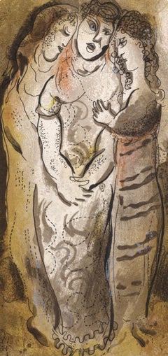 Marc Chagall, Naomi and Her Daughters-in-Law, from Drawings for the Bible, 1960