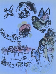 Marc Chagall, Nocturne à Vence, extrait des Lithographies de Chagall, 1963