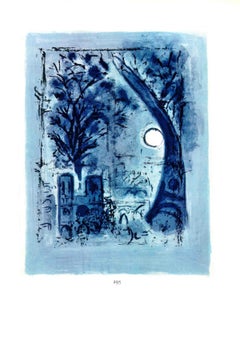 Marc Chagall « Notre-Dame et la Tour Eifel » 1963, vintage