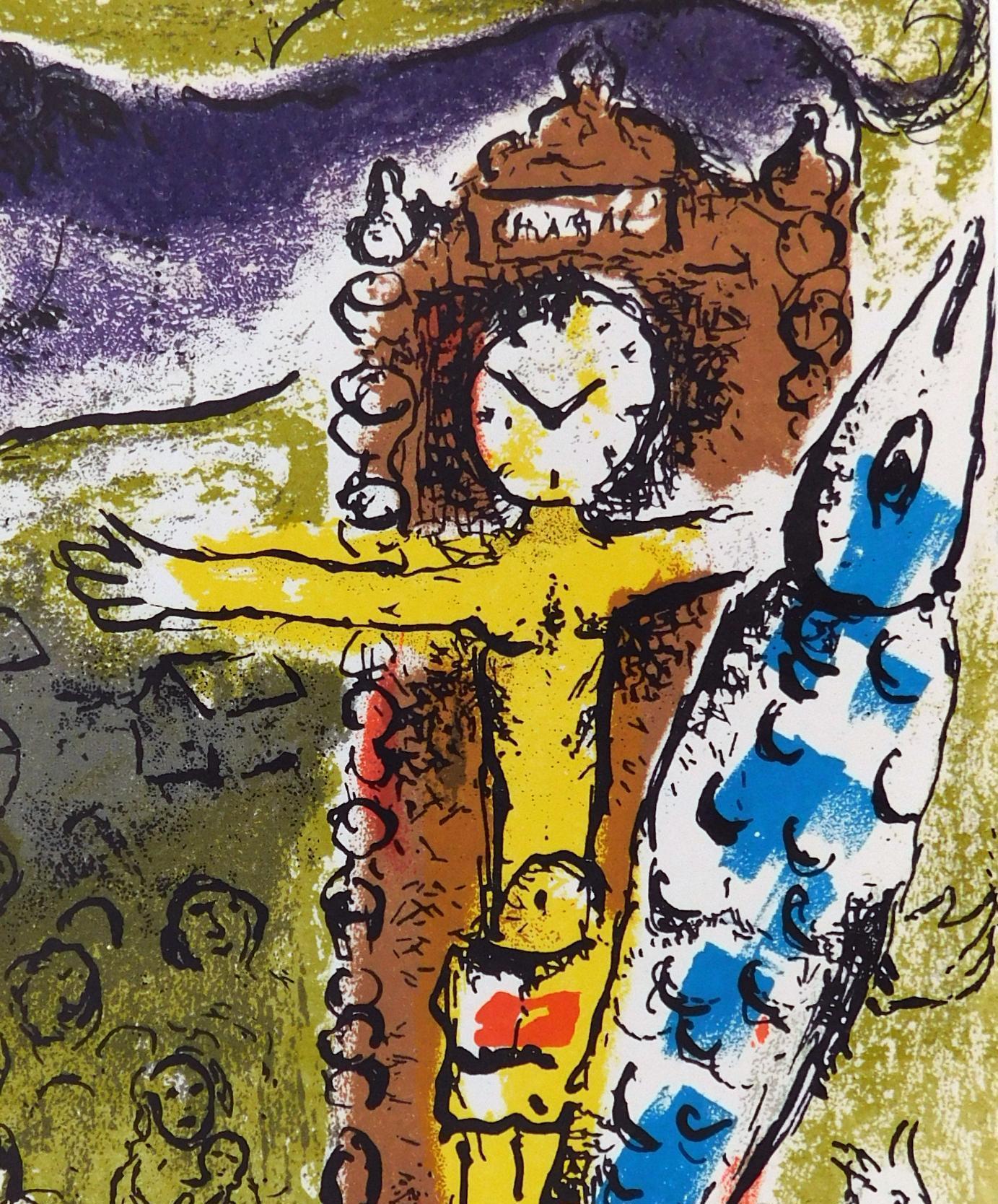 Marc Chagall Original Color Lithograph, 1957 - “Christ in the Clock” 1