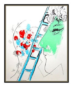 Marc Chagall Original Color Lithograph Authentic Modern Portrait Rare Artwork