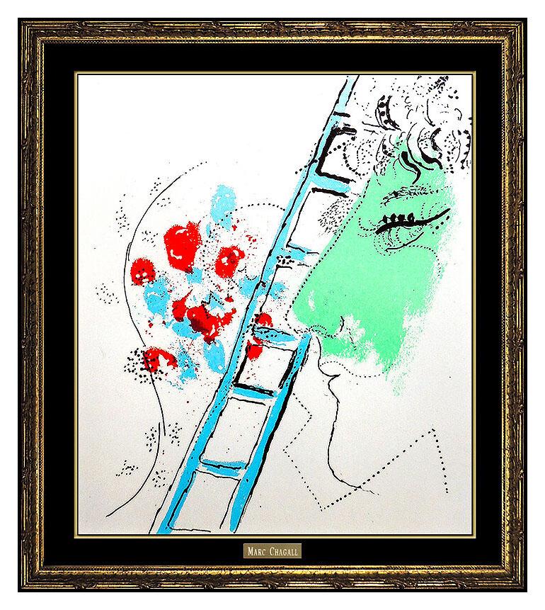 Marc Chagall AUTHENTIC Lithograph, custom framed and listed with the Submit Best Offer option

Accepting Offers Now:  Up for sale here we have an Extremely Rare Lithograph by Marc Chagall titled, "The Ladder (m.200)" that retails for several