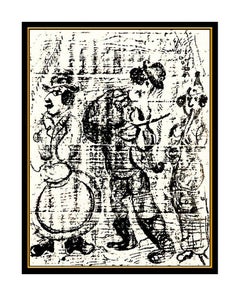 Marc Chagall Original Color Lithograph The Wandering Musicians Modernism Artwork