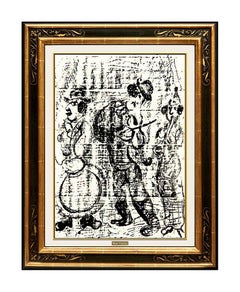 Marc Chagall Original Color Lithograph The Wandering Musicians Modernism Artwork