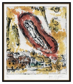 Marc Chagall Original Etching Aquatint Hand Signed Les Nuage Aux Amoureux Art