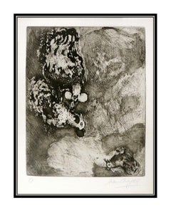 Marc Chagall Original Fables De La Fontaine Hand Signed Etching Deux Coqs Art