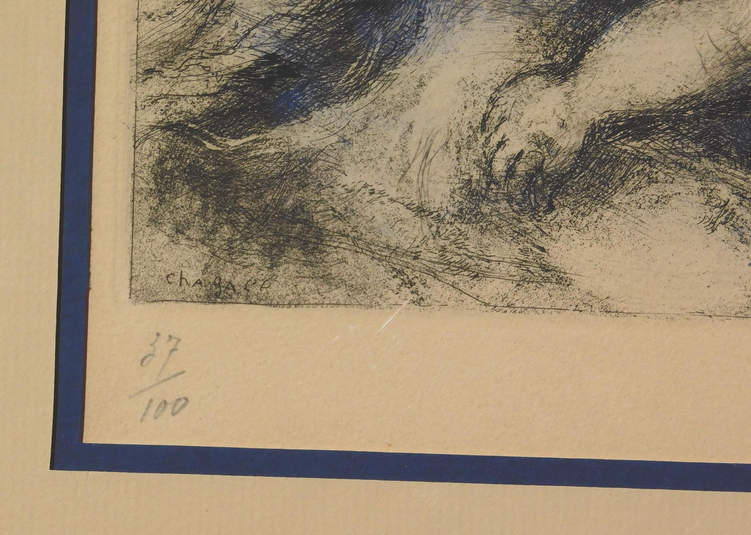 Marc Chagall Original Hand Colored Etching, 1931 - 1939 - Samson and Delilah 5