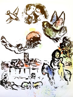 Nocturne à Vence, original lithograph from "Chagall Lithographe II"