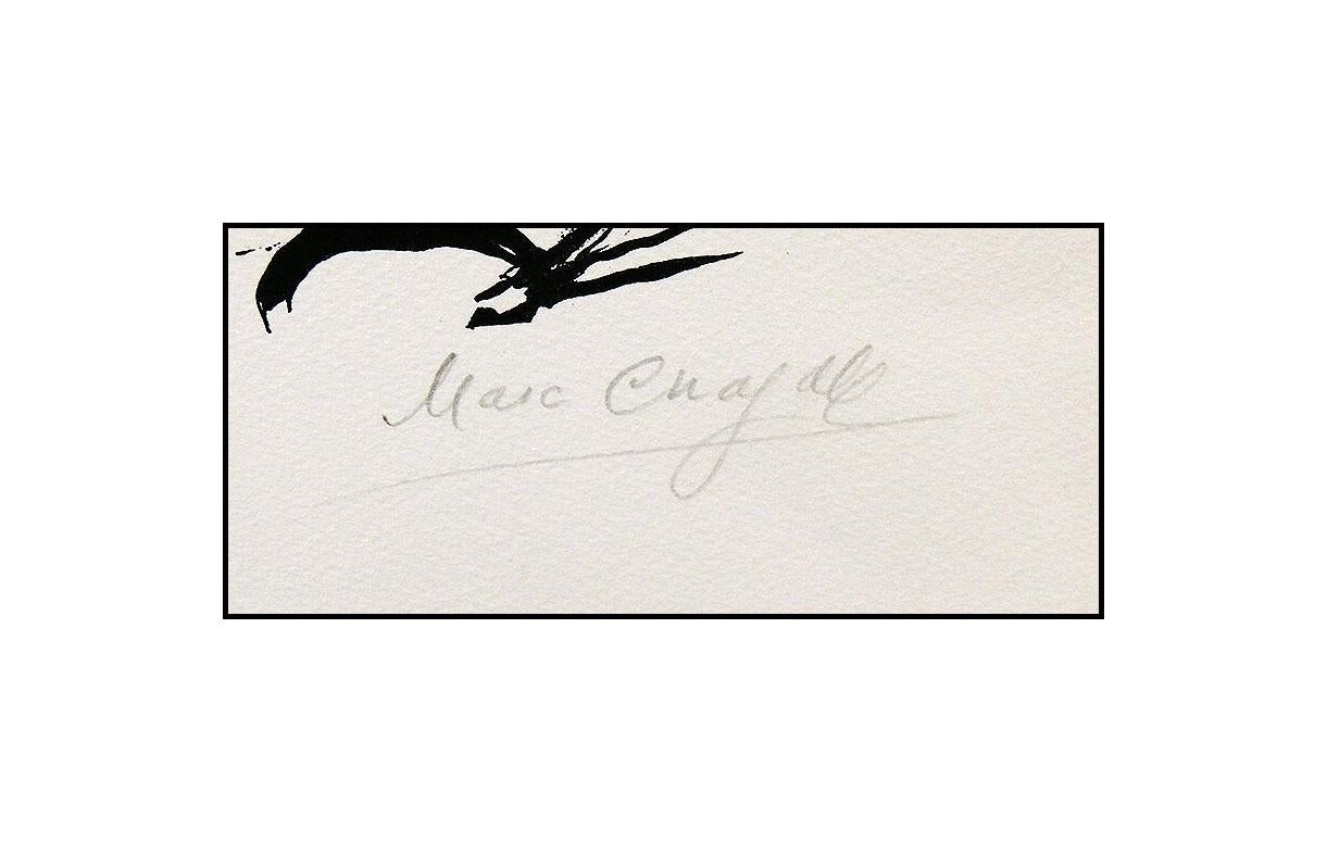 Marc Chagall Original Lithograph Hand Signed Flower Bouquet Authentic Artwork 1