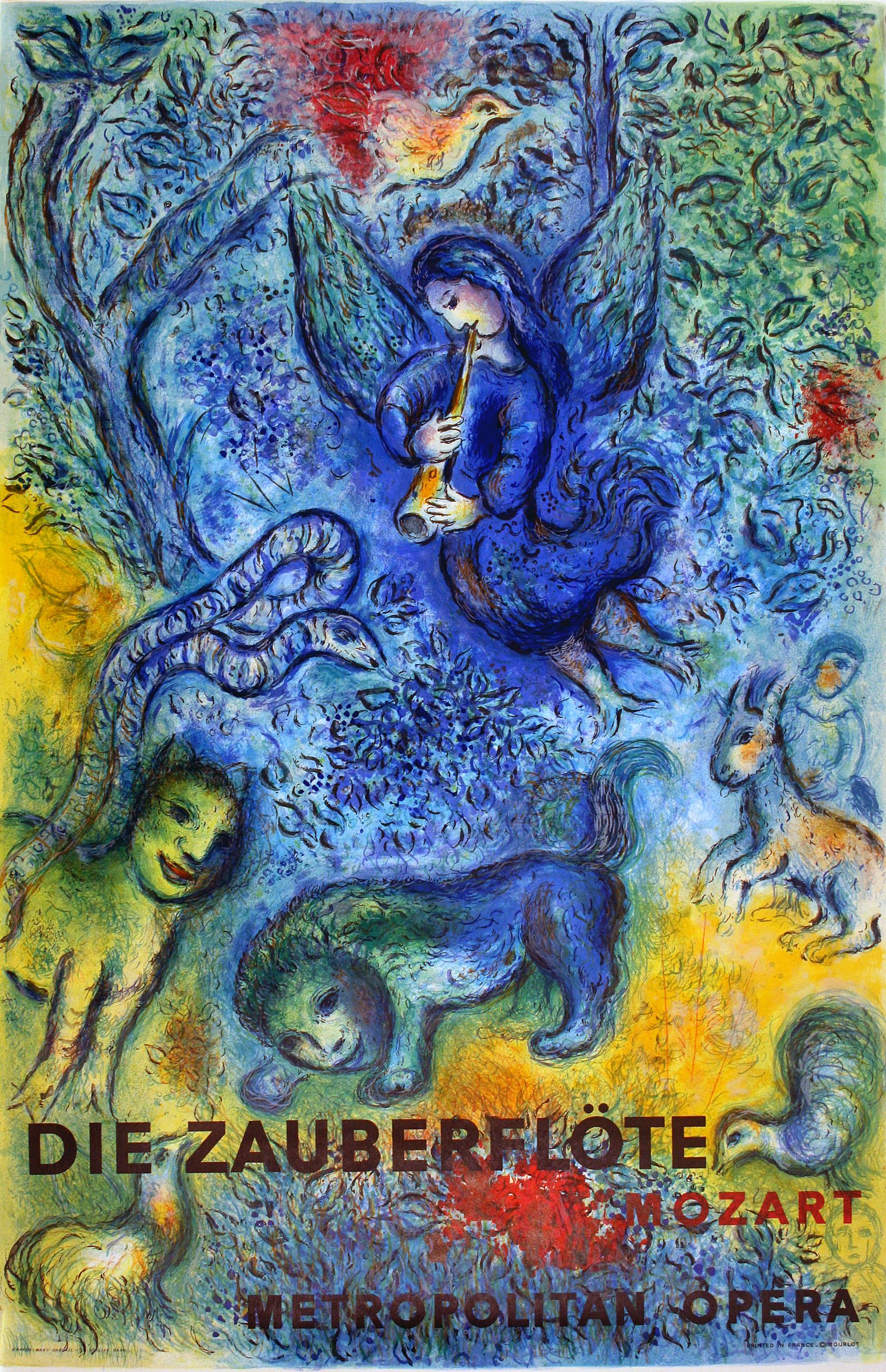 Originalplakat von Marc Chagall für Metropolitan Opera Die Zauberflote Magic Flute1