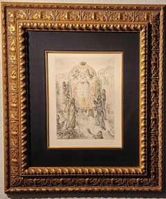 Marc Chagall 'Passage du Jordain - 1958' Etching With Watercolor