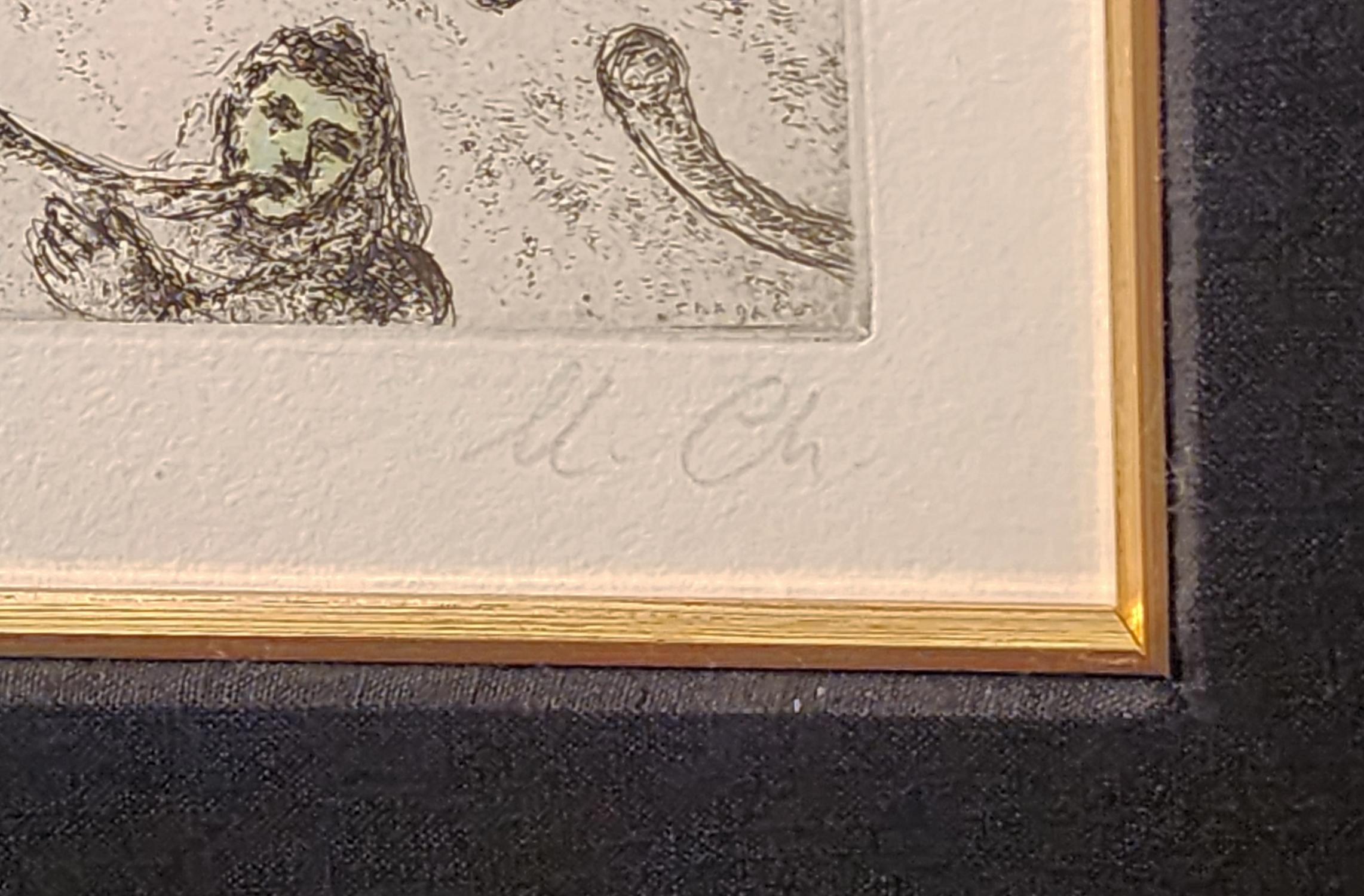 Marc Chagall 'Passage du Jordain - 1958' Etching With Watercolor 4