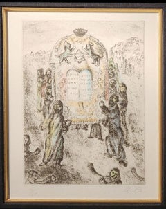 Marc Chagall 'Passage du Jordain - 1958' Etching With Watercolor