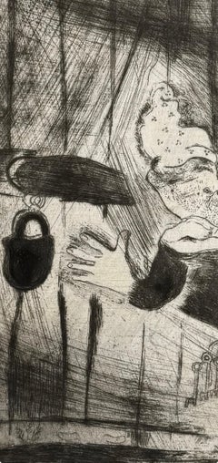 Marc Chagall, Pliouchkine at the Door, from Dead Souls, 1923–1927