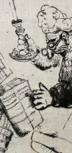 Marc Chagall, Pliouchkine Searching for His Papers, from Dead Souls, 1923–1927