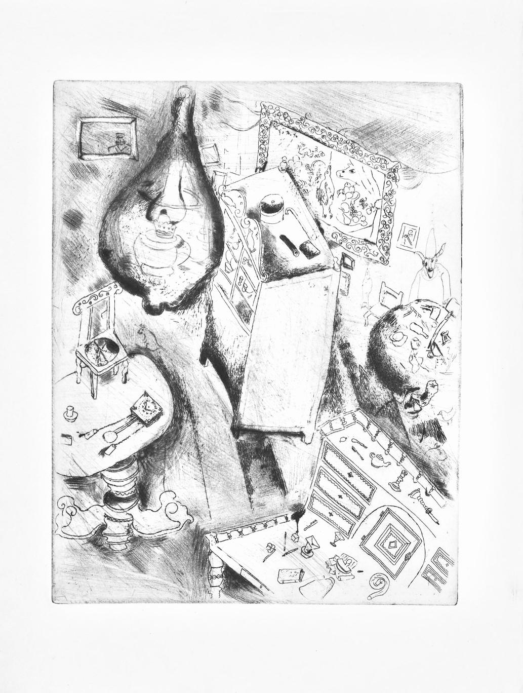 Marc Chagall, Pliushkin’s Room, from Nicolas Gogol, Dead Souls, 1923-1927 For Sale 4
