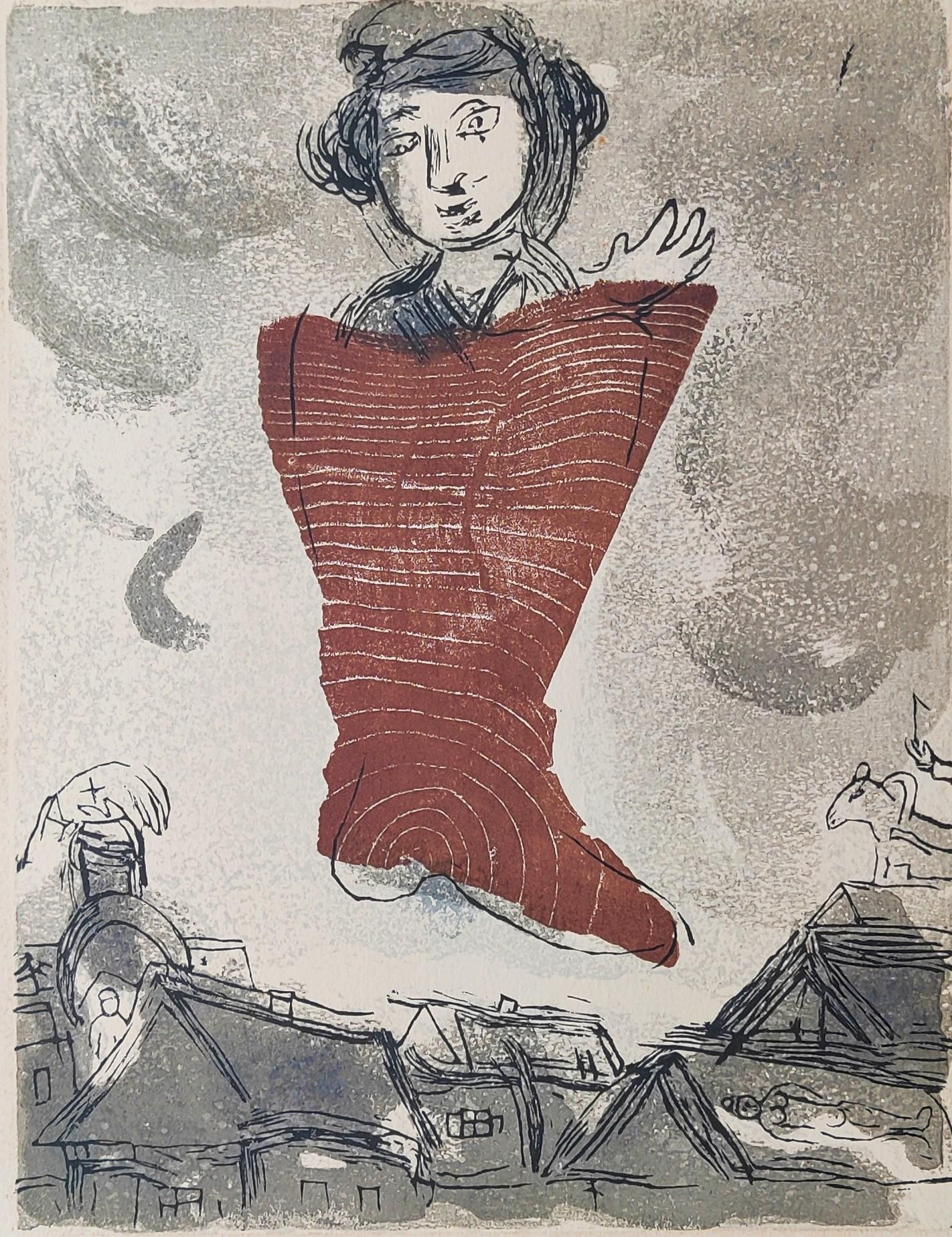 Marc Chagall   
Comme un Barbare, 1968
LES POEMES #2
Farbiger Holzschnitt auf Rives-Papier 
Vorzeichenlos
Auflage: 96 / 226
Bildgröße: ca. 24 * 32 cm  
Referenz: Cramer  74
