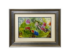 Marc Chagall Romeo & Juliet Lithographie originale signée et encadrée
