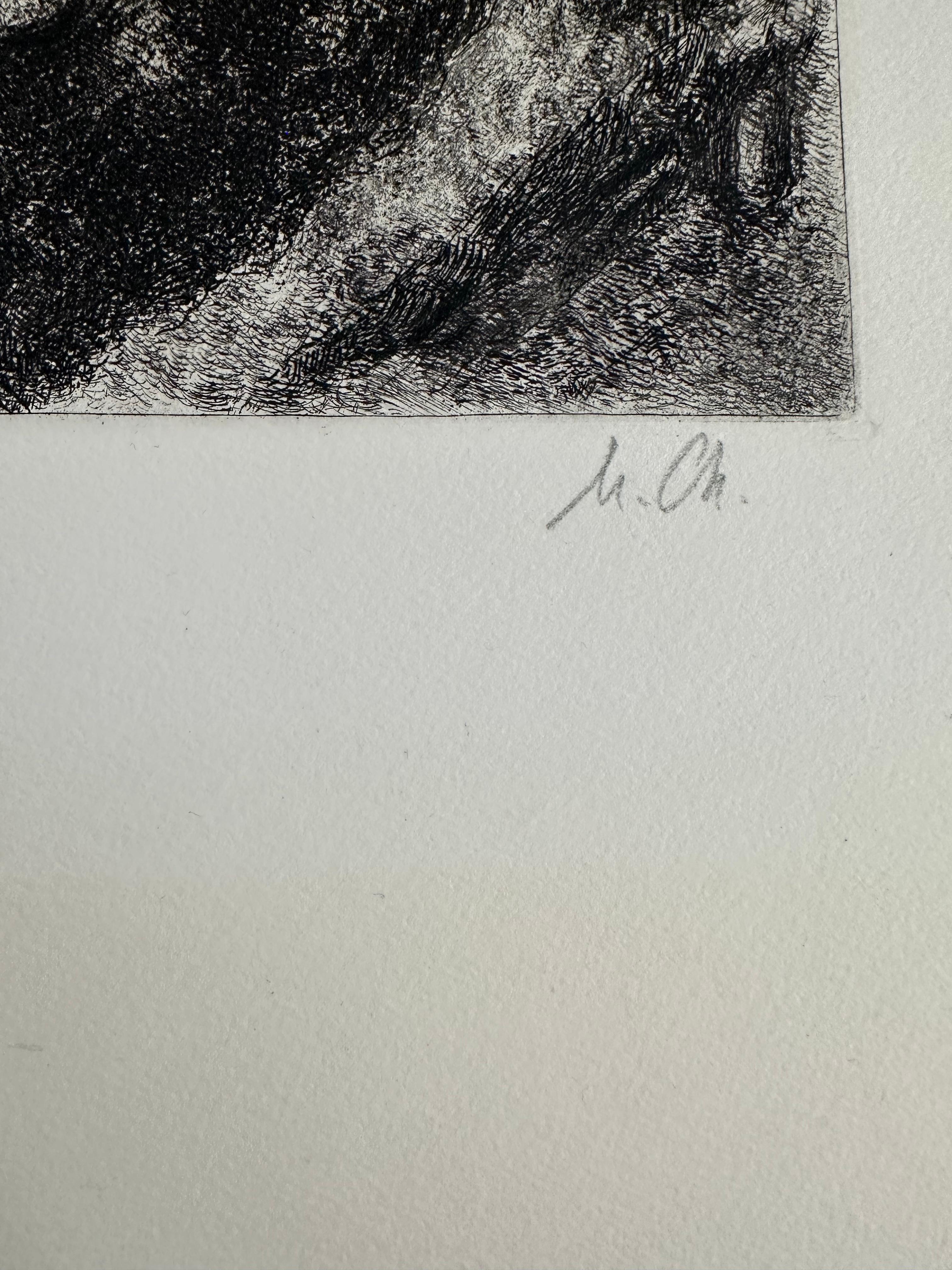 Marc Chagall, Samuel, von Gott berufen (Tafel 59), Radierung; handkoloriert im Angebot 2