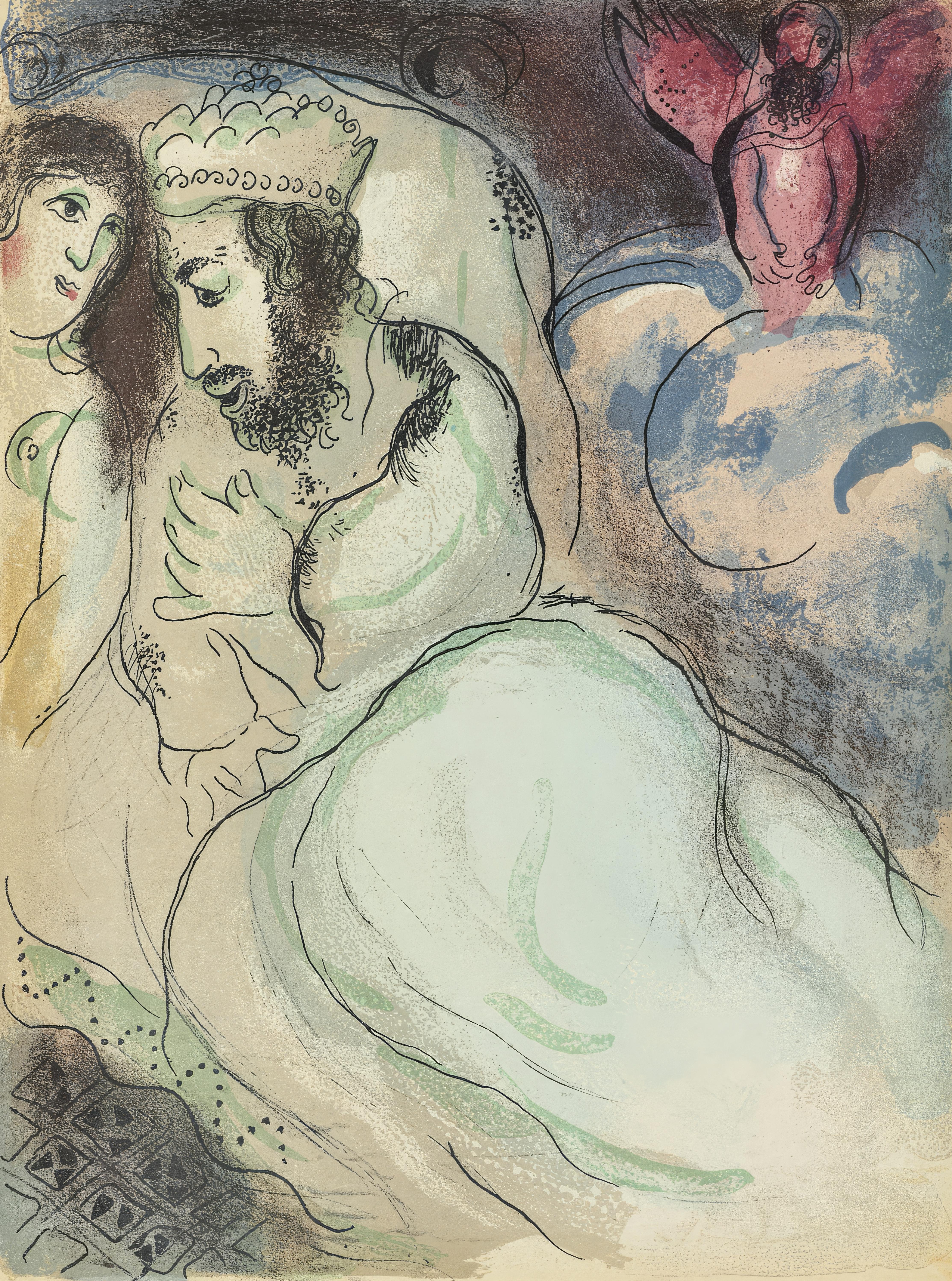 Marc Chagall, Sarah and Abimelech, from Drawings for the Bible, 1960