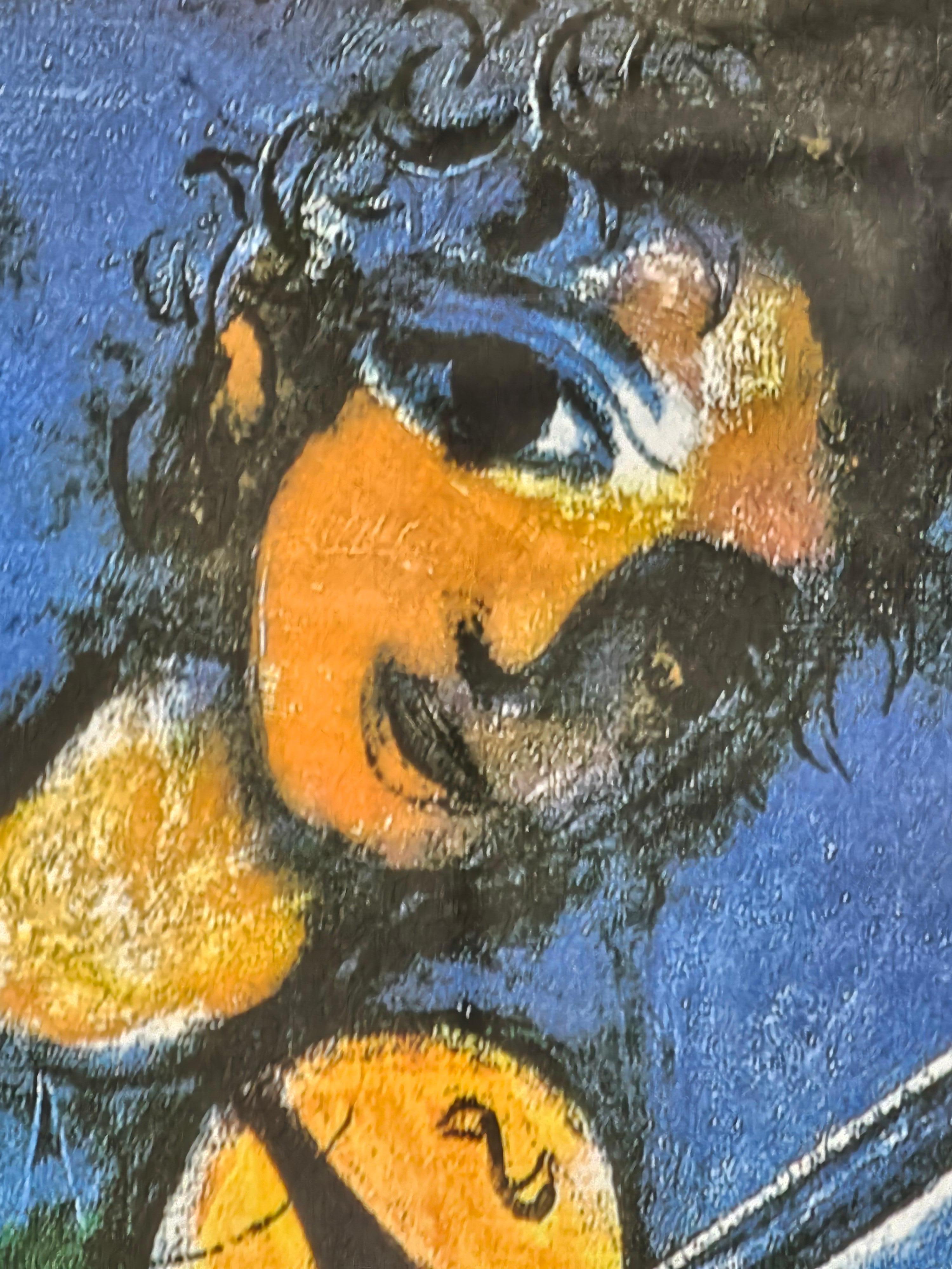 Marc Chagall Serigraph 'Blue Violinist', Facsimile Signed, Numbered and Framed 5