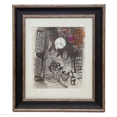 Marc Chagall Natura morta con frutta 1957 Litografia originale Mourlot 205