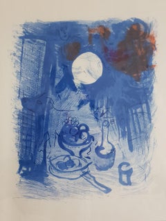 Marc Chagall Stillleben in Blau ( Natur morte bleue ), from Derrière le Miroir